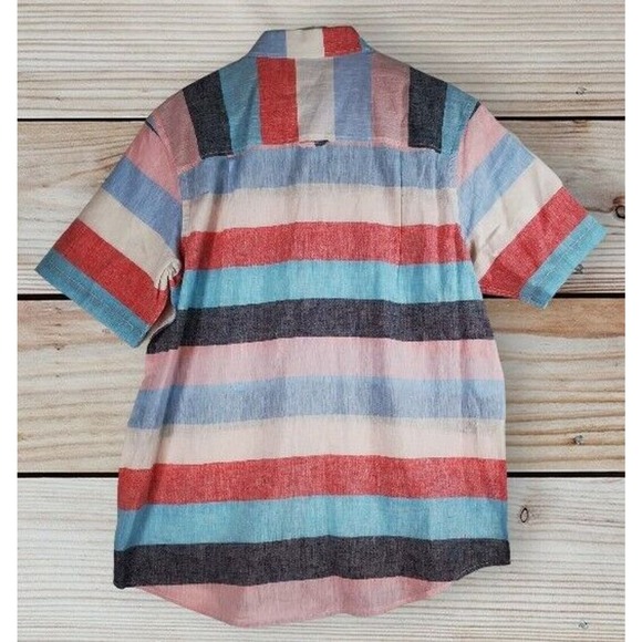 Club Room Men SZ L Button Up Casual Multicolor Short Sleeve Shirt Pit to Pit‎ 24 - Picture 2 of 7